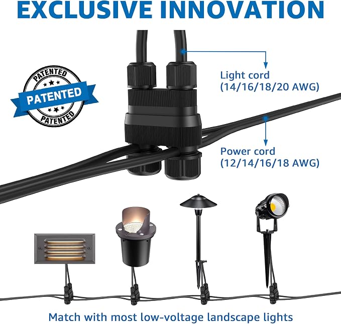 SUNVIE 5W Low Voltage Step Lights 6 Inch Outdoor Brown Cast-Aluminum 8-Pack | Landscape lights, 12-24V AC/DC, 3.2FT ETL Listed Wire, with Fastlock2 Connectors, Horizontal Louver, for Step Stairs, Fences