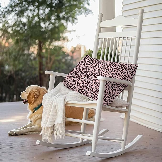 Vandarllin Outdoor Throw Pillows Covers 20x12 inch Set of 2 Waterproof Pink Leopard Print Decorative Zippered Cushion Covers for Patio Furniture, Luxury Animal Fur Pattern Lumbar Pillowcases