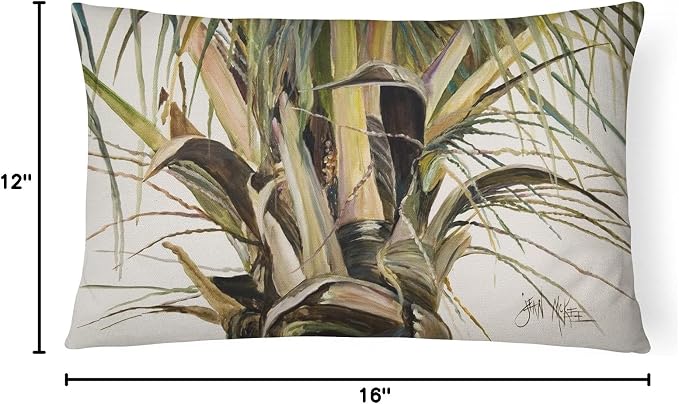 Caroline's Treasures JMK1131PW1216 Top Coconut Tree Canvas Fabric Decorative Pillow Machine Washable, Indoor Outdoor Decorative Pillow for Couch, Bed or Patio, 12HX16W