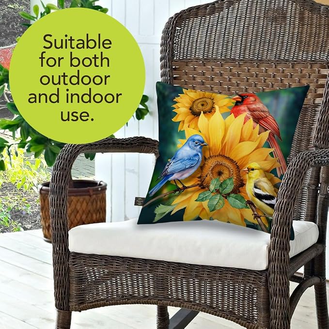 Briarwood Lane Summer Indoor/Outdoor Pillow 17x17 Birds in the Garden for Summer Pillow