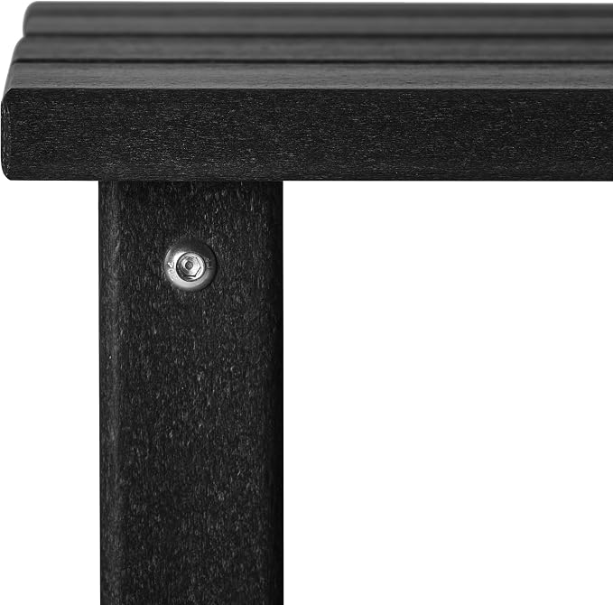 WestinTrends Malibu Square Outdoor Side Table for Adirondack Chair, Black