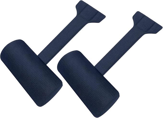 Kigley 2 Pcs Chaise Lounge Headrest Pillow for Patio Outdoor Pool Headrest Pillow Quick Drying Lounger Supplies for Adult with Non Slip Weighted Tail (Navy Blue)
