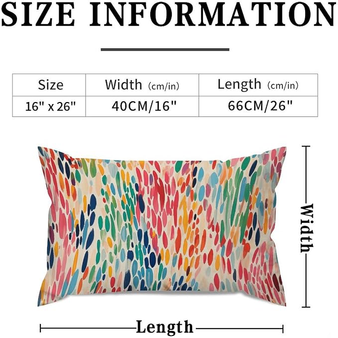 Make It Rain Fiesta Lumbar Support Pillow Case Rainbow Colorful Throw Pillow Cover Classic Decorative Cushion Cases Home Decor for for Sofa Couch Bed Chair Indoor 16x26in
