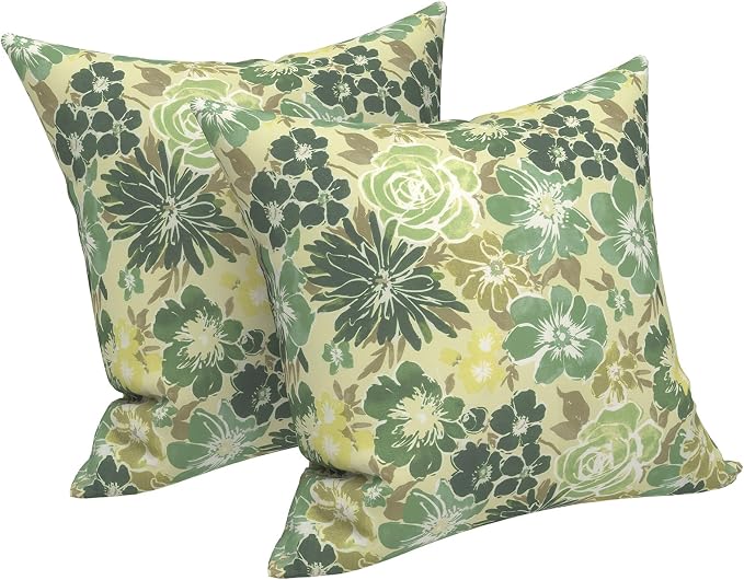 LVTXIII Outdoor Pillows 20x20 Inch, 2 Pack Large Decorative Square Throw Pillows with Inserts for Couch, Bed, Floor Seating, Patio Furniture, Green Rose