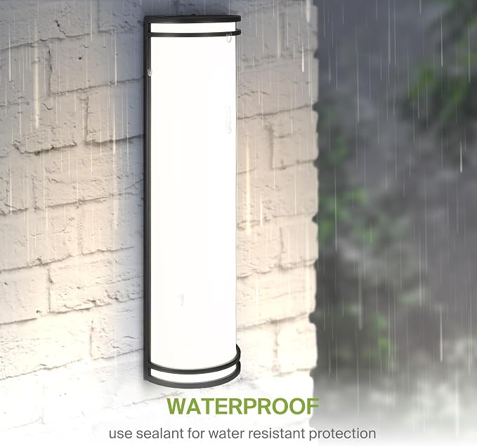 ASD 24 Inch LED Outdoor Sconce Lights - 25W 120-277V 3000K 4000K 5000K Black Exterior Lighting Fixtures, Dimmable Exterior Lights for House, Modern Patio Wall Light Fixture ETL