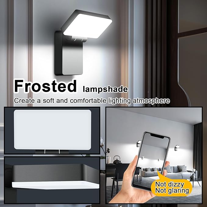 40W Modern Outdoor Wall Light, 360° Rotatable Neighbor-Friendly | 3000LM 5000K, IP65 Waterproof, Anti-Rust, Wall Mount, 85-265V, Switch Control Security Light for Porch Garage Backyard