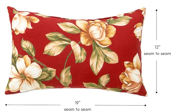 Greendale Home Fashions 2-Pack Outdoor 19x12 inch Rectangle Decorative Throw Pillow, Tuscan Floral