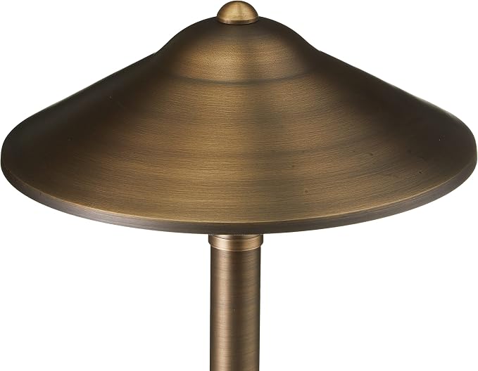 VOLT Max Spread 12V Solid Brass Path Light (25"" Tall, 9"" Shade), Bronze | 16-Foot Diameter Area of Illumination, Lamp Ready, Low Voltage, Ideal for Outdoor Pathway Walkway Garden Driveway or Patio