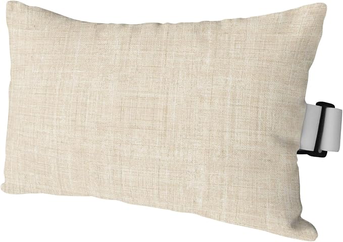 Outdoor Lumbar Pillow Set of 1, Cream Waterproof Beach Headrest Pillow with Inserts, Farmhouse Vintage Cream Solid Color Modern Recliner Throw Pillows for Patio Furniture, 12 x 20