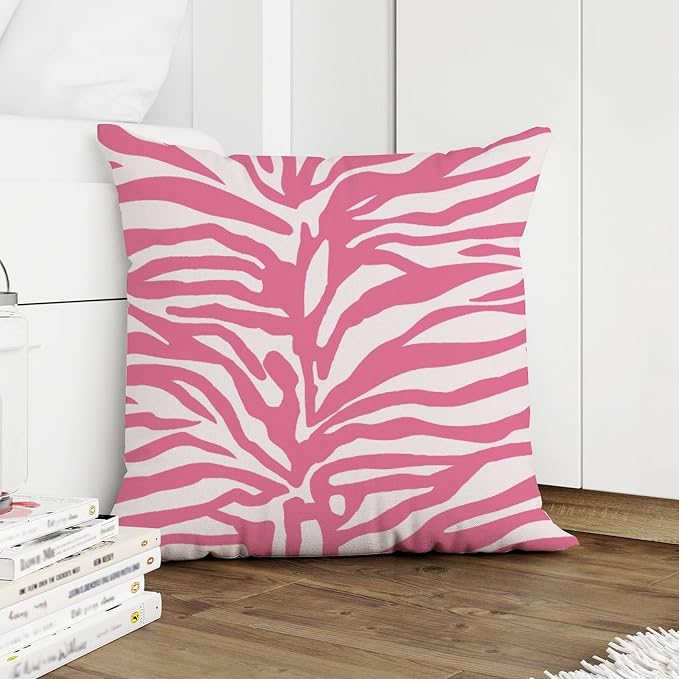 Tiger Print Pink Light Pink Pillow Cover Animal Tiger Print Cushion Cases 26x26 INRustic Accent Farmhouse Decor Pillow for Patio Furniture Garden