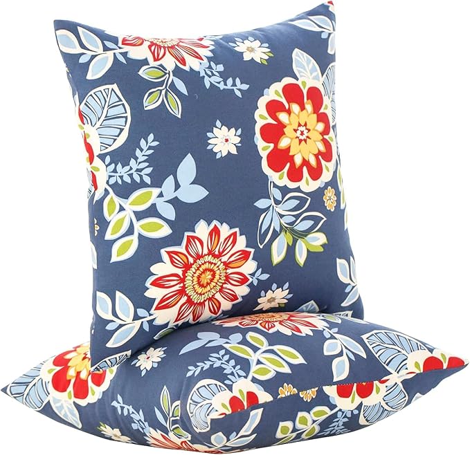 JMGBird Outdoor Accent Pillows Outdoor Pillow Covers 18x18 Waterproof | Outdoor Pillows with insert included Weather-Resistant Outdoor Throw Pillows for Patio Furniture