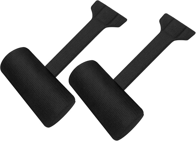 Kigley 2 Pcs Chaise Lounge Headrest Pillow for Patio Outdoor Pool Headrest Pillow Quick Drying Lounger Supplies for Adult with Non Slip Weighted Tail(Black)