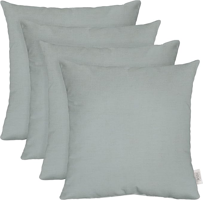 RSH DECOR: Sunbrella Play Square Throw Pillows Set of 4 | 17" x 17" | Water and Fade-Resistant Performance Fabric | Outdoor Pillow Covers with Down-Alternative Inserts | Play Sky