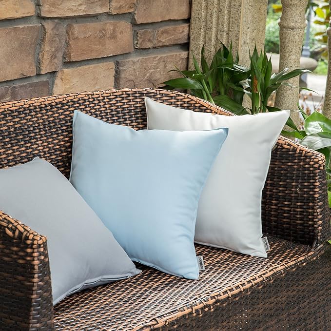 MIULEE Pack of 2 Decorative Outdoor Waterproof Pillow Covers Garden Cushion Sham Throw Pillowcase Shell for Spring Patio Tent Couch 12x20 Inch White | Decorative Patio Furniture,Pack of 2,Accent Lumbar Soild Throw Pillow Covers,Summer Garden Tent Couch...