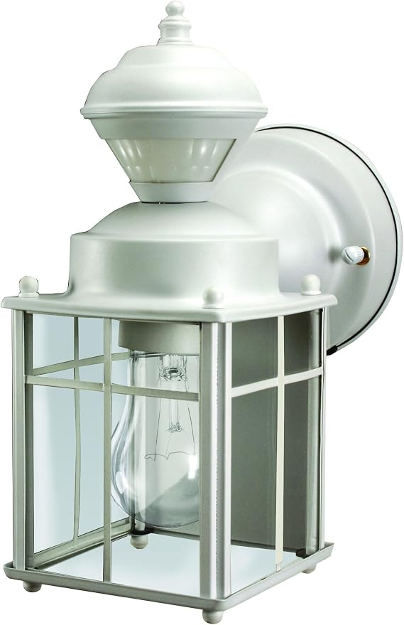 Heath Zenith Heathco HZ-4132-MW White Bayside Mission Style Motion Activated Lantern, Bulb Not Included