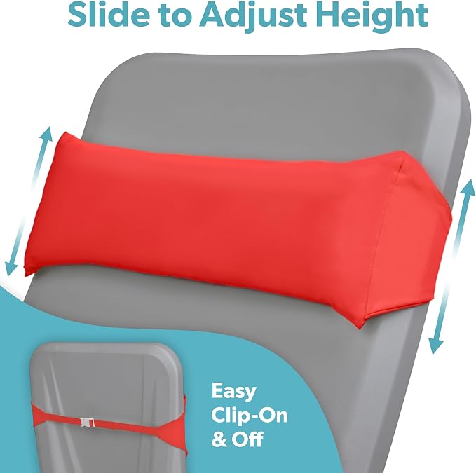 Coast Modern Outdoor Lounge Chair Pillow with Strap - Waterproof Headrest Pillow for Pool Lounger & Patio Chaise Cushions