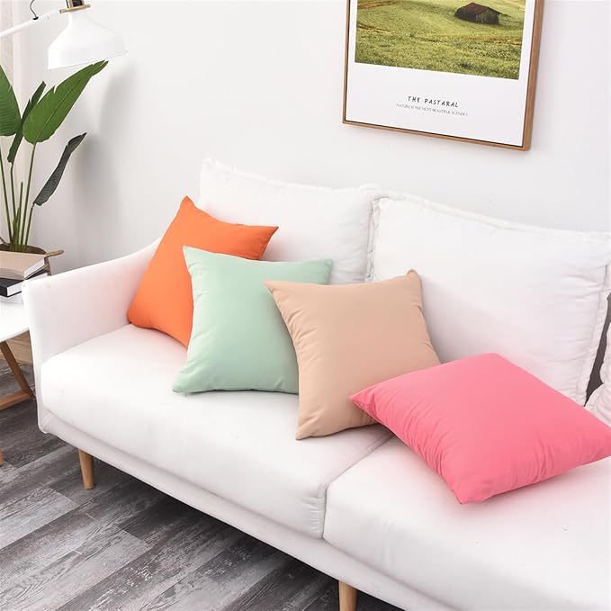 Pack of 2 Outdoor Waterproof Pillow Covers Decorative Throw Pillow Covers Furniture Cushion Cases Spring for Chair Patio Garden Couch Tent Balcony Sofa, Blue, 16"x16"