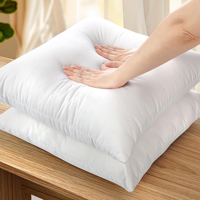 OTOSTAR Premium Outdoor Waterproof Throw Pillow Inserts 20 x 20 Inches Water Resistant Pillow Inserts Square Decorative Pillows for Couch Sham Cushion Stuffer Garden Furniture Patio Bench,Pack of 2
