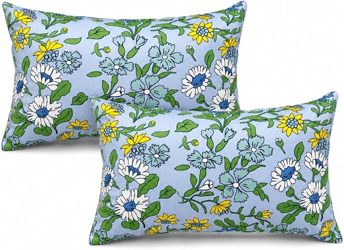 Outdoor Lumbar Pillows 12"x20" Waterproof Patio Pillows with Inserts | Set of 2 Fade Resistant Outdoor Waterproof Lumbar Pillow Decorative Garden Lumbar Cushions for Home Patio Terrace Sofa