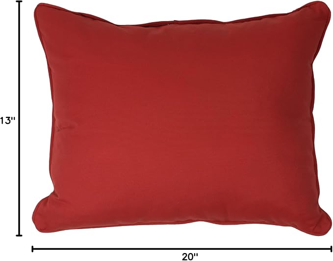 Mozaic Company Sunbrella Indoor/ Outdoor 13 by 20-inch Corded Pillow, Jockey Red, Set of 2