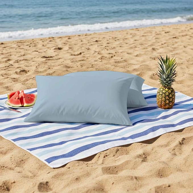Sky Blue Outdoor Pillow Covers 20x12 Inch Lumbar Pillow Covers Set of 2 Waterproof Decorative Throw Pillow Cases Modern Pure Winter Sky Blue Cushion Covers for Patio Furniture Garden Couch Sofa