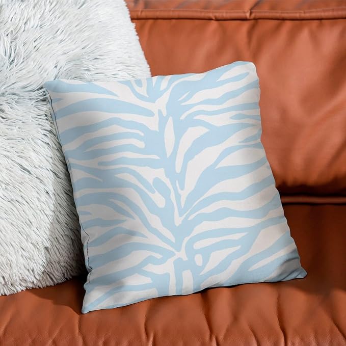 Blue Tiger Print Pillow Cover Animal Tiger Print Throw Pillow Cover Abstract Farmhouse Decor Pillow for Patio Garden Couch Tent 26x26 in