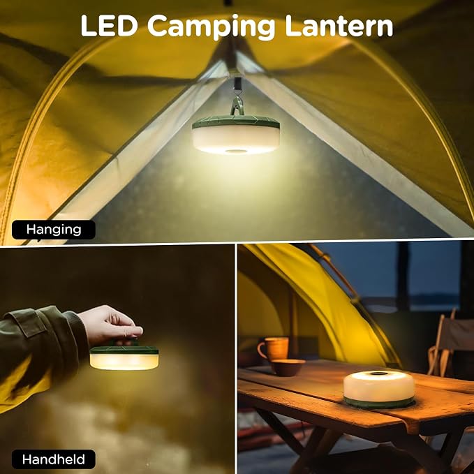 2-Pack Camping String Lights 4 in 1, 32.8FT Quick Storage 8 Modes | Protable Rechargeable Fairy Tent Lights String , Waterproof Portable LED Lamp for Outdoor Indoor Patio Decor Essentials