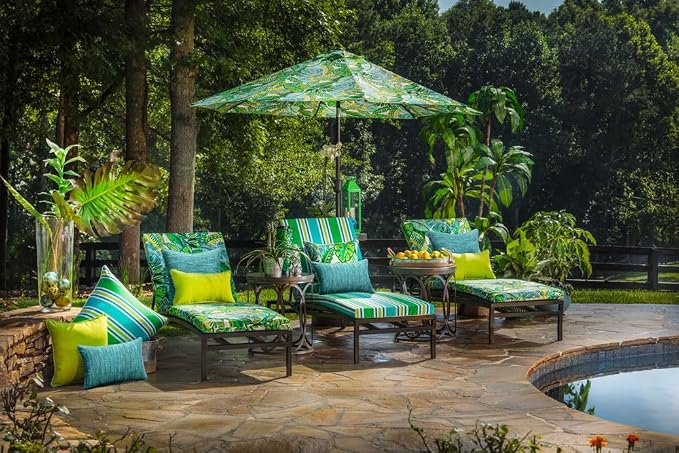 Pillow Perfect Pompeii Solid Indoor/Outdoor Floor Pillow Plush Fill, Weather and Fade Resistant, Floor - 25" x 25", Green,