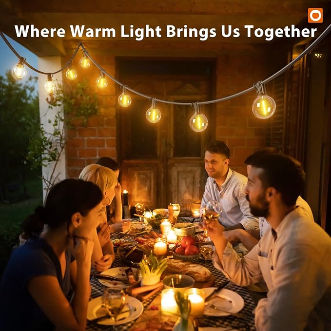 addlon Outdoor String Lights 200FT G40 with Remote 108 LED Waterproof Bulbs | Dimmable Patio Globe Lights Shatterproof, Hanging Outside Lighting for Backyard, Garden, Deck, Balcony, Porch, Café, Decor