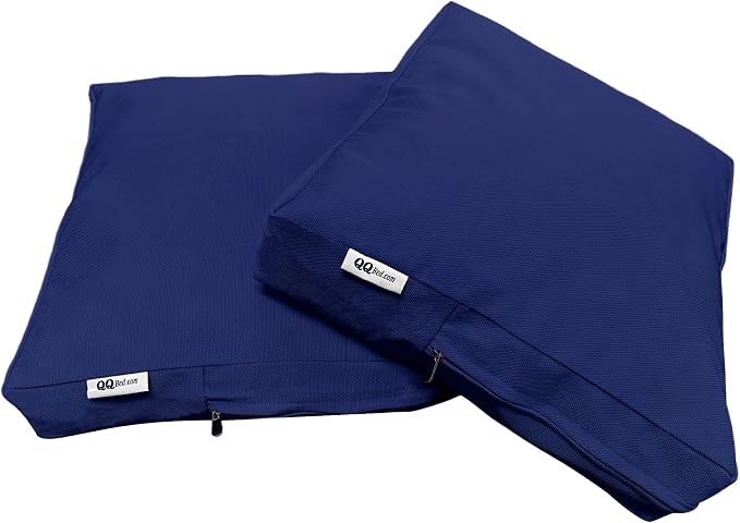 2 Pack 25X25 Inch Outdoor Back Cushion Memory Foam Pillows with Waterproof Internal Cover for Patio Furniture, Sofa, Loveseat, Deep Seat Chair - Navy Color
