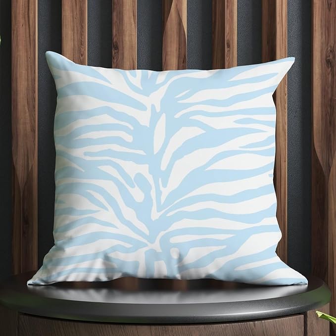 Blue Tiger Print Pillow Cover Animal Tiger Print Throw Pillow Cover Farmhouse Outdoor Waterproof Decorative Pillow Cover for Patio Couch Bench 16x16 in
