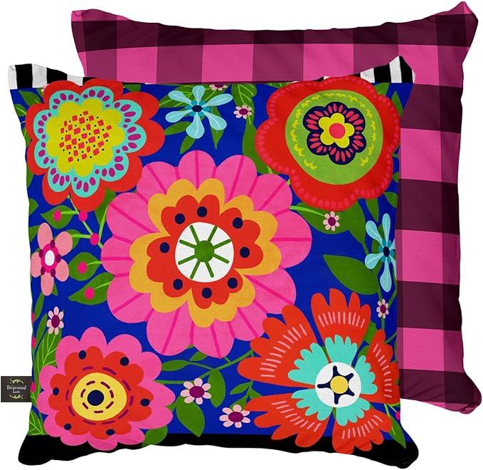 Briarwood Lane Spring Indoor/Outdoor Pillow 17x17 Bright Blooms for Spring Pillow