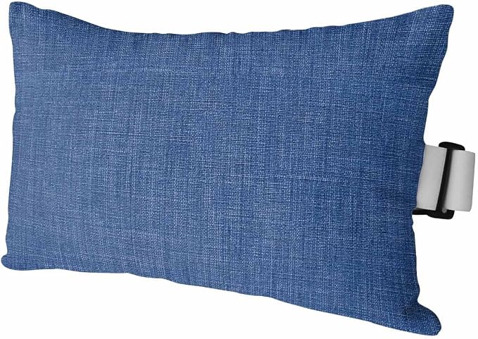 Outdoor Pillow for Chaise Lounge Chair Navy Blue Rustic Vintage Burlap Texture Outdoor Pillows Waterproof with Adjustable Strap Headrest Lumbar Pillows for Garden Patio Furniture 1 Pack 11" x 16"
