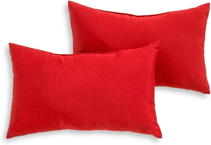South Pine Porch Outdoor 19x12-inch Rectangle Accent Pillow (Set of 2), Salsa Red