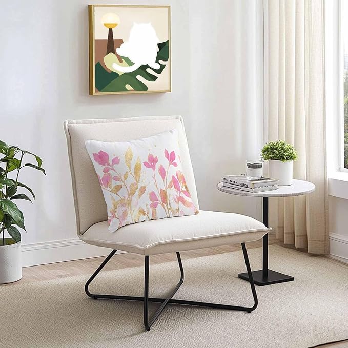 Vandarllin Outdoor Throw Pillows Covers 18x18 inch Set of 2 Waterproof Pink Yellow Flowers Decorative Zippered Cushion Covers for Patio Furniture, Wildflowers Lumbar Pillowcases