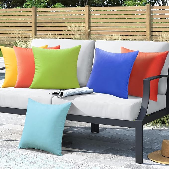 VAKADO Outdoor Waterproof Throw Pillow Covers 26X26 Set of 2 Decorative Red Patio Furniture Cushion Cases Outside Decor for Couch Garden Bench Porch