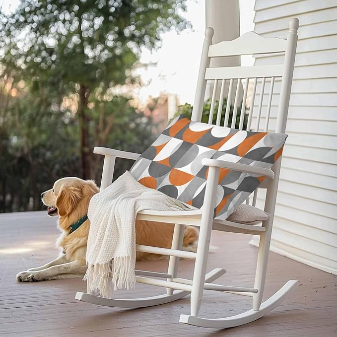 Vandarllin Outdoor Throw Pillows Covers 20x12 inch Set of 2 Waterproof Mid Century Geometric Decorative Zippered Cushion Covers for Patio Furniture, Abstract Modern Orange Lumbar Pillowcases