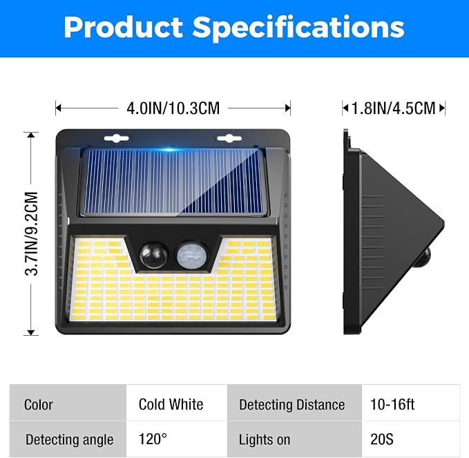 Solar Lights Outdoor Waterproof [12 Packs/140 LEDs], 3 Lighting Modes Solar Motion Sensor Light Outdoor, Ultra Bright Security Lights Outdoor Solar Lights for Outside Fence Yard Patio Deck