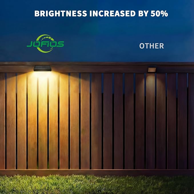 JOFIOS Solar Lights for Fence, 9 Fixed Colors ＆ Color Changing Solar Wall Lights Outdoor Waterproof IP65 Dusk-to-Dawn LED Deck Lighting for Patio, Railing, Pool, Porch, Backyard, Wall, 16 Pack
