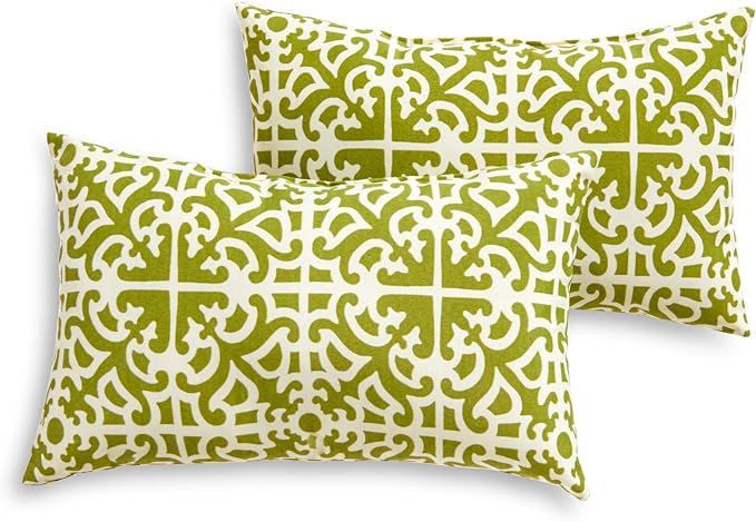 South Pine Porch Outdoor 19x12-inch Rectangle Accent Pillow (Set of 2), Grass