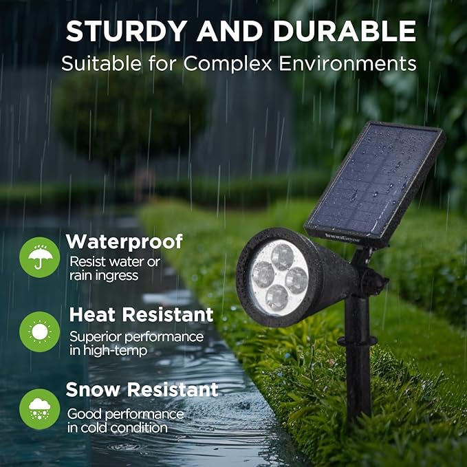 InnoGear Solar Lights Outdoor Waterproof Solar Garden Light for Outside Yard Landscape Lighting Pathway Spot Lights Spotlight Wall Light Auto On/Off, Pack of 4 (Multicolor)