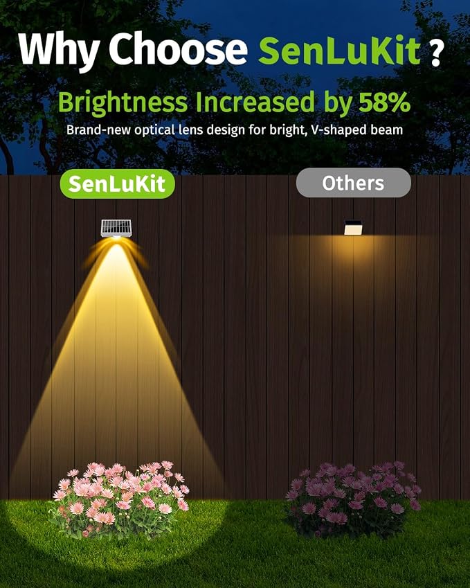 Solar Fence Lights Outdoor Waterproof High Brightness LED Spot Lens Deck Lights 7 Mode Warm & Cool White RGB Solar Powered Wall Lighting Decor for Outside Patio Step Backyard Railing - 2 Pack(White)