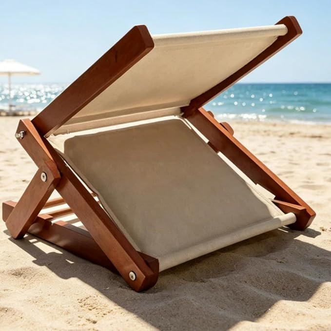 Beach Foldable Backrest Pillow Solid Wood Foldable Sunshade