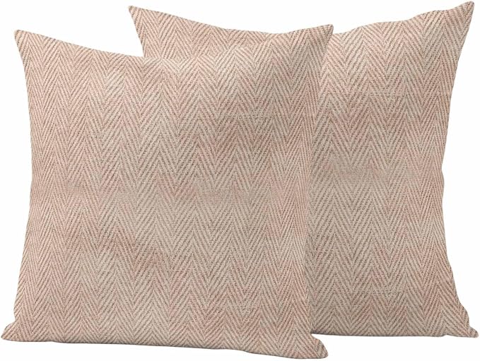 Beige Herringbone Outdoor Pillow Covers Set of 2 Modern Minimalist Woven Textured Waterproof Throw Pillow Cover Decorative Cushion Cases for Patio Porch Garden 26X26 Inch