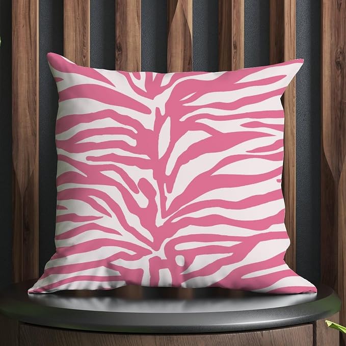 Tiger Print Pink Light Pink Pillow Cover Animal Tiger Print Cushion Cases 26x26 INRustic Accent Farmhouse Decor Pillow for Patio Furniture Garden