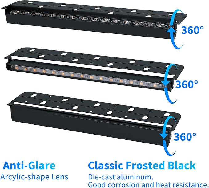 Black 4-Pack 12inch 5W 2700K Soft White Hardscpe Lighting | 12V AC/DC Retaining Wall Lights,Low Voltage Landscape Lighting,Hardscape Paver Light,Outdoor Step Lights