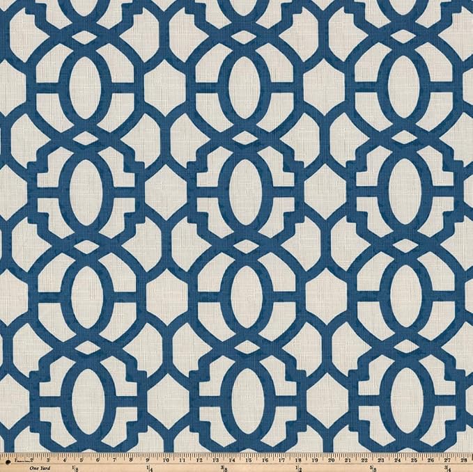Pillow Perfect Trellis Indoor/Outdoor Throw Pillows, 2 Count, Large - 18.5 x 18.5, Blue Nunu Geo Ink