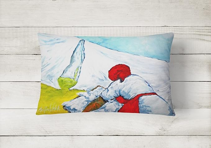 Caroline's Treasures MW1090PW1216 Must Be Monday Canvas Fabric Decorative Pillow Machine Washable, Indoor Outdoor Decorative Pillow for Couch, Bed or Patio, 12HX16W