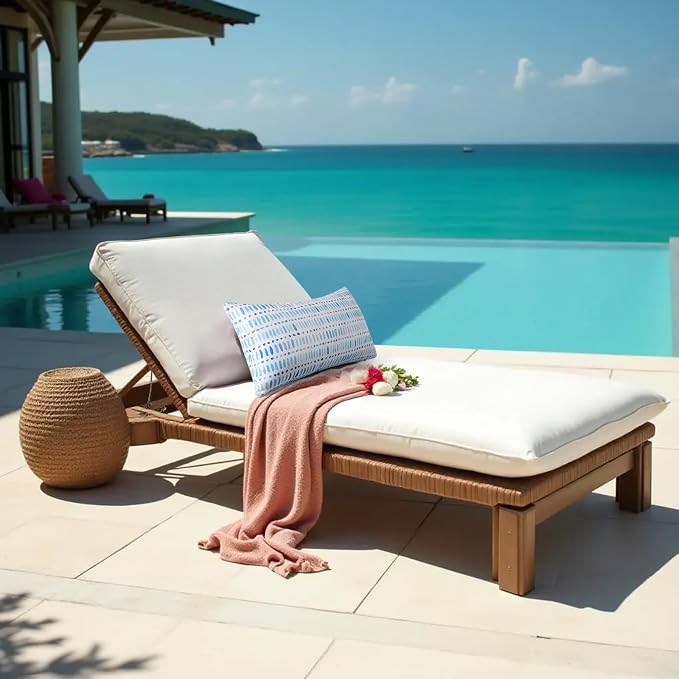 Pack of 2 Outdoor Pillows, 12x20 Outdoor Lumbar Pillows Waterproof | Outdoor Throw Pillows with Inserts, Fluffy and Supportive, Decorative Pillow for Patio and Garden, Pebble Blue