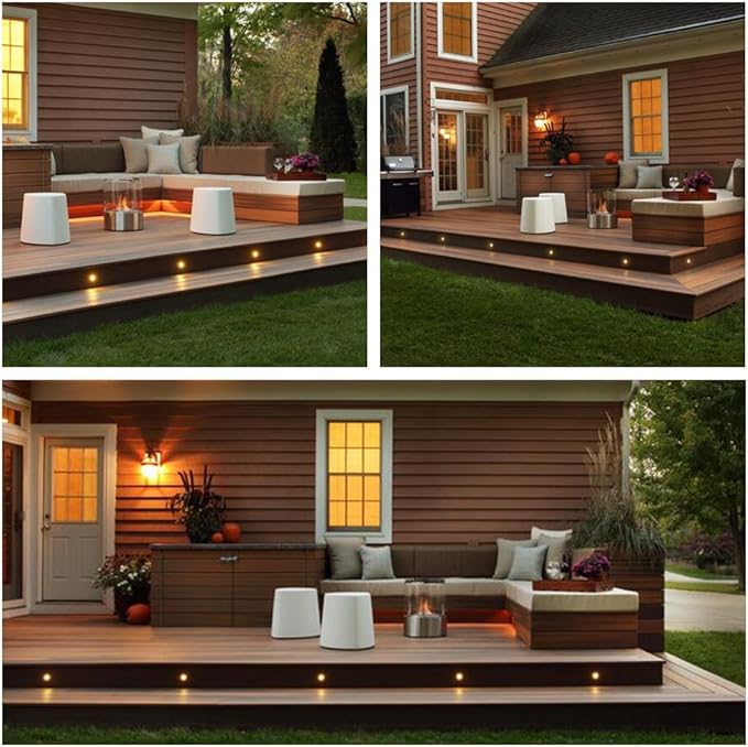 Low Voltage LED Deck Light, 30pcs Φ1.22 Recessed Warm White | IP67 Waterproof Outdoor, 0.6W per Light, for Garden Yard Pathway Patio Step Stairs Decor